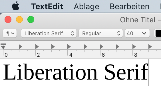 LibreOffice Fonts in TextEdit